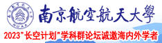 淫妇尖叫淌水南京航空航天大学2023“长空计划”学科群论坛诚邀海内外学者
